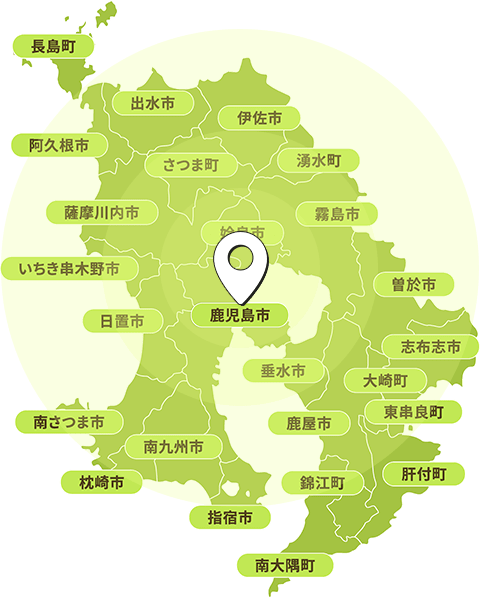 鹿児島県の地図